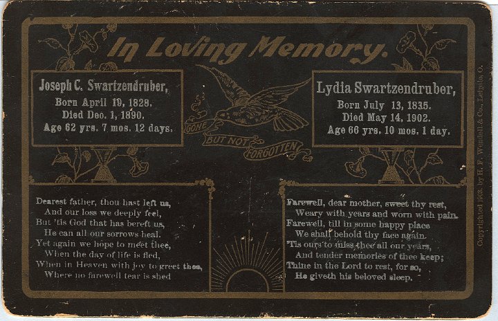 0865.jpg - Joseph C. & Lydia Swartzendruber Memorial Card  1902c