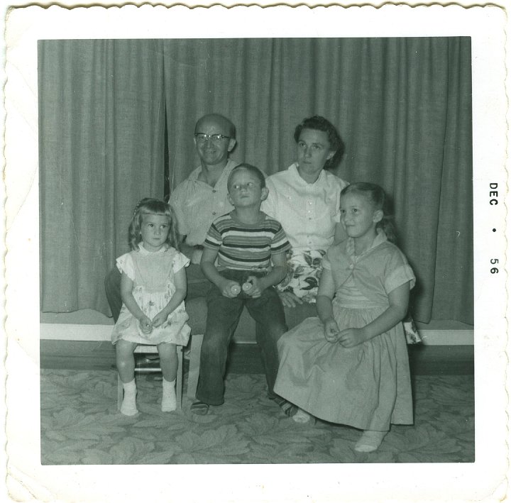 1361.jpg - The Daniel & Grace Widmer Family, 1956.  Ellen, Daniel, Gaylord, Grace, & Judy Widmer.